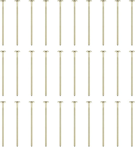 HARFINGTON 100pcs Flat Head Pins 0.63" 16mm Needles Bulk for Earring Pendant Necklace Bracelet Charm Jewelry Making Findings DIY Craft, 14K Gold