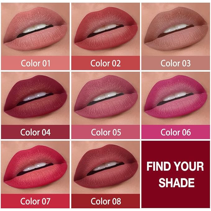 evpct Real Nude Lip Liner Combo Set for Older Women Long Lasting Waterproof, Nude Gradient Matte Lipstick Lips Stick Crayon Pencil Cream Lip Liner and Lipstick Combo Makeup, Flawless Ombre Effect