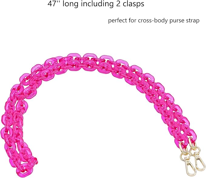 Cute Acrylic Purse Strap Bag Chain Handle Replacement Handbag Crossbody Shoulder Strap Accessory