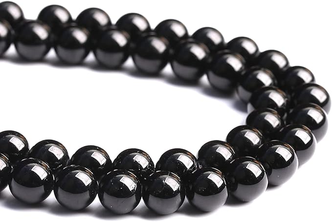 6MM 60PCS Natural Black Tourmaline Gemstone A Grade Beads for Jewelry Making DIY Bracelet Crystal 1 Strand