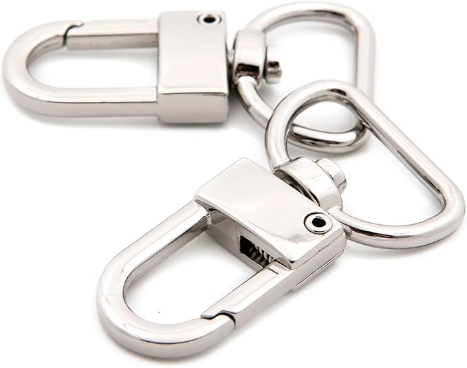 Swivel Snap Hook, 10 PCS Push Lobster Clasps Clips Bag Charm for Replacement Craft Lanyard Purse Making (Silver,3/4")