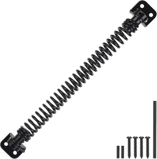 11-1/2" Gate Spring Self Closing Heavy Duty Door Springs to Close Door, Automatic Gate Closer with Adjustable Tools for Metal Gates, Wooden Fences and Vinyl Fence Gates(Black, 1 Pack)