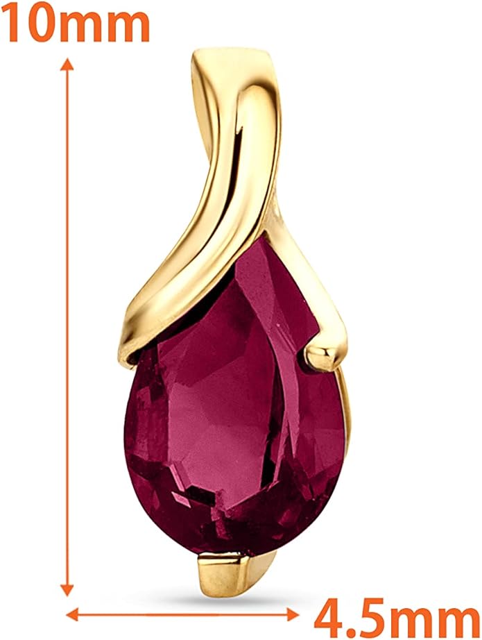 Orovi 0.40Inch 14K Gold Earrings for Women in 14K White Gold/Yellow Gold 585 with Pear-Shape Rubies/Sapphires/Emeralds/Blue Topaz/Amethysts Gemstones, Handmade Jewelry for Women, Dangle Earrings