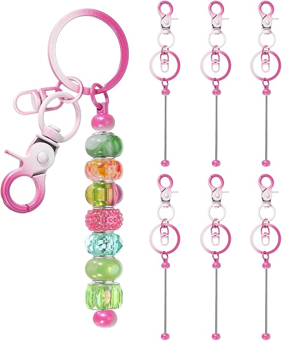 uxcell Beadable Keychain, Keychain Making Supplies, Blank Bead Metal Chain Bars for DIY Crafts Jewelry Making Gift