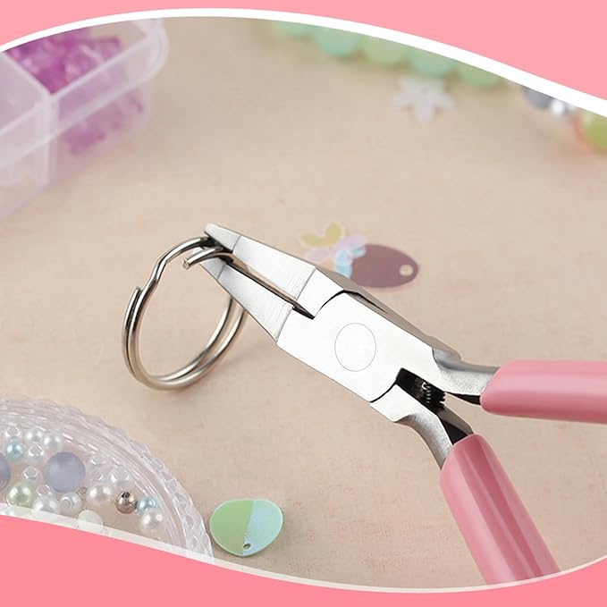 Mini Split Ring Pliers for Jewelry Making 5 Inches Ring Opening Pliers Small Split Ring Opener Tool Precision Jewelry Making Tools for Split Ring Key Chain Crafting Jump Ring Opener