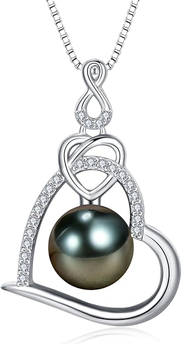 NONNYL Gifts for Women Wife-Tahitian Black Pearl-Necklace-Gift for Wife Wedding Birthday Anniversary Jewelry-Mom Girlfriend Her Mothers Day Gifts for Mom Women Valentines Day Christmas Day Gifts