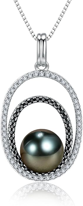 NONNYL Gifts for Women Wife-Tahitian-Black-Pearl-Necklace-Gift for Wife Wedding Anniversary Birthday Jewelry-Girlfriend Her Mothers Day Gifts for Mom Women Valentines Day Christmas Day Gifts