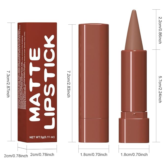 evpct 6Pcs Mauve Maroon Brown Ruby Plum Dark Red Gradient Matte Lip Liner Lipstick Combo Crayon Pencil Set for Women Long Lasting, Cream Lip Liner and Lipstick Combo Makeup Kit, Gradual Ombre Effect