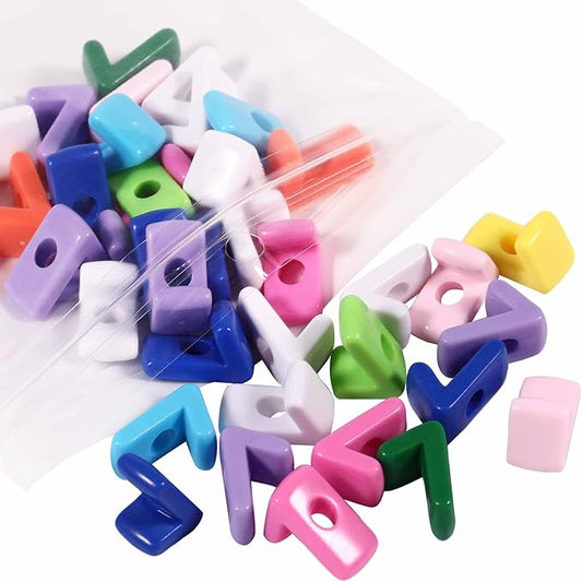 40 PCS Number Beads 3D Focal Bead Acrylic Loose for Jewelry Making Bracelet Necklaces Keychain Phone Bag Chain Key Chains (Mixed Color 7)