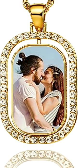 CLYLIFE Picture Necklace Personalized Photo,Custom Disc/Heart Pendant for Men Women Dad Mom Customized Necklace with Chain Photos Memorial Gifts for Mother's Day, Birthday, Anniversary