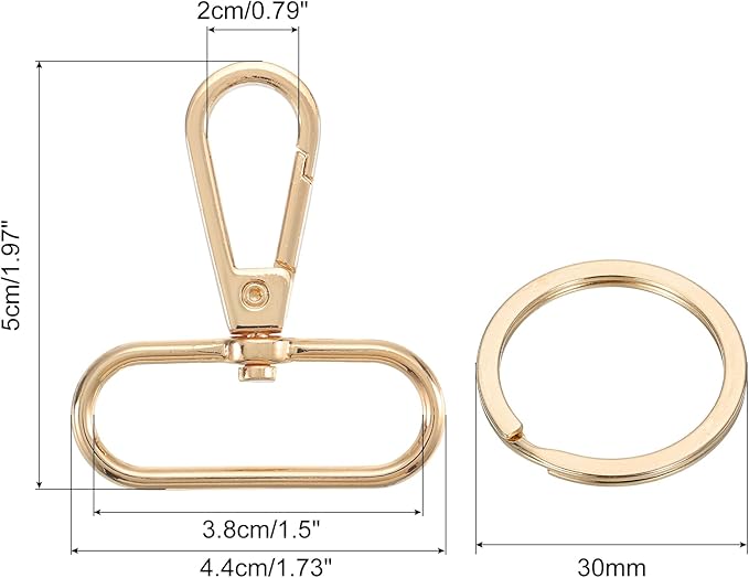 uxcell 12 Pcs Swivel Clasp Hook, 1.5" Purse Snap Clasps Detachable for Bag, Dark Gold