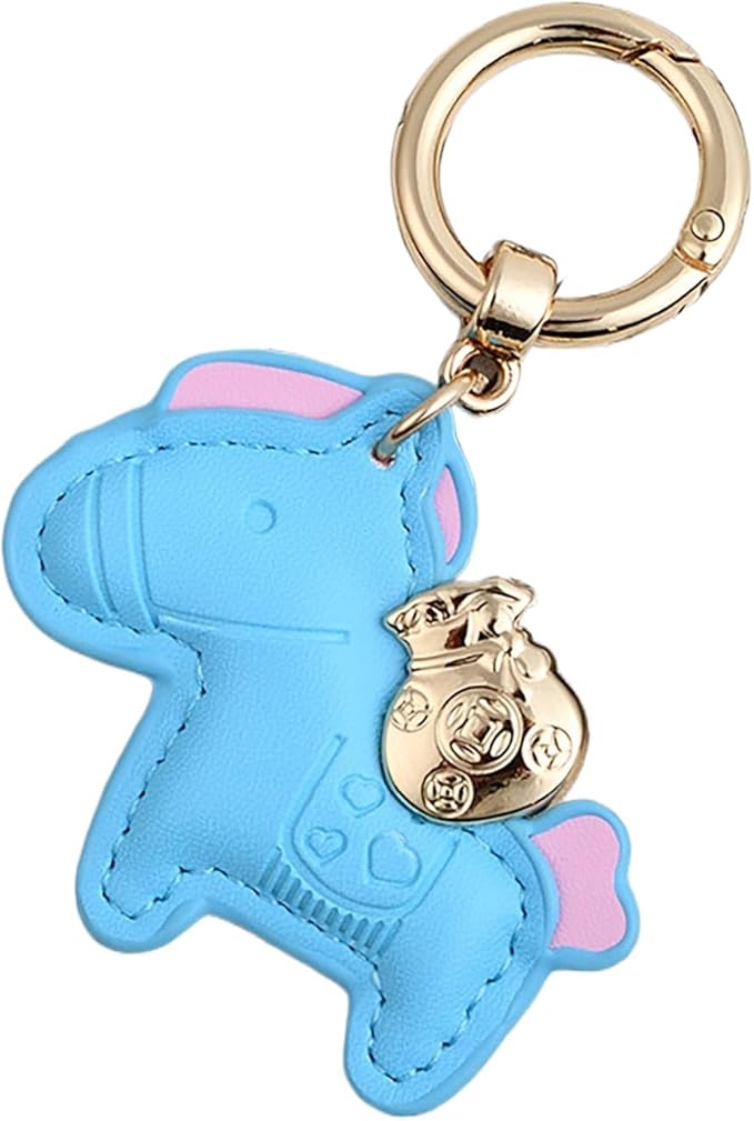 Lucky Pony Keychain Bag Charm, Elegant Leather Horse Accessories Cute Keychains for Women Gift