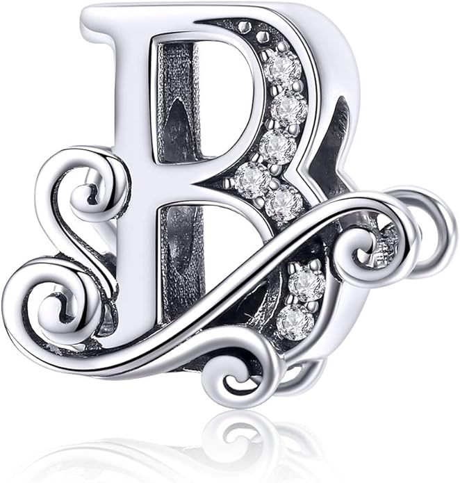 925 Sterling Silver Letter Charms for Pandora Bracelets Alphabet Initial Charms Beads Birthday Christmas Jewelry Gift for Women