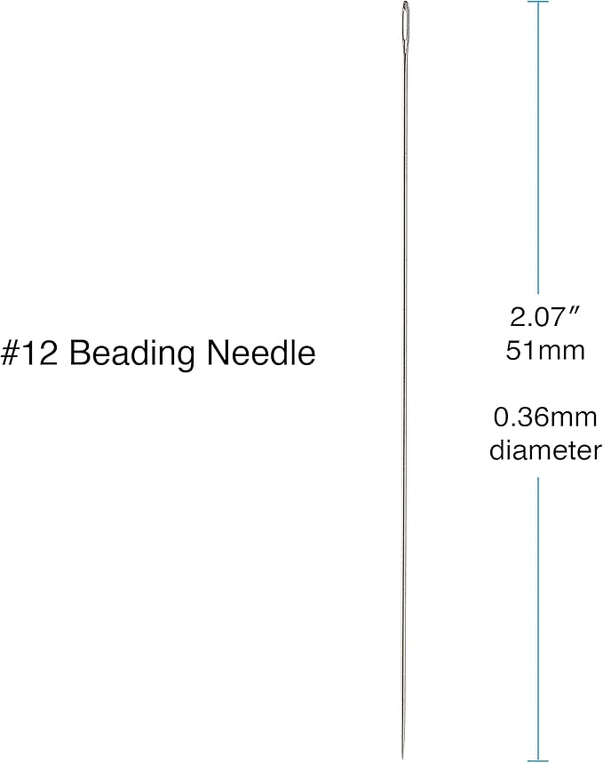 The Beadsmith Basic Elements Beading Needles – Size 12, Pack of 25 – Use for Loom Weaving Beadwork, Off-Loom Stitching and Jewelry Making with Seed Beads