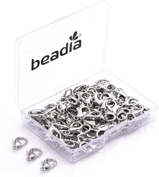 Alloy Lobster Clasps 12x6mm Platinum Plated Lobster Claw Clasps for DIY Jewelry Making 150pcs