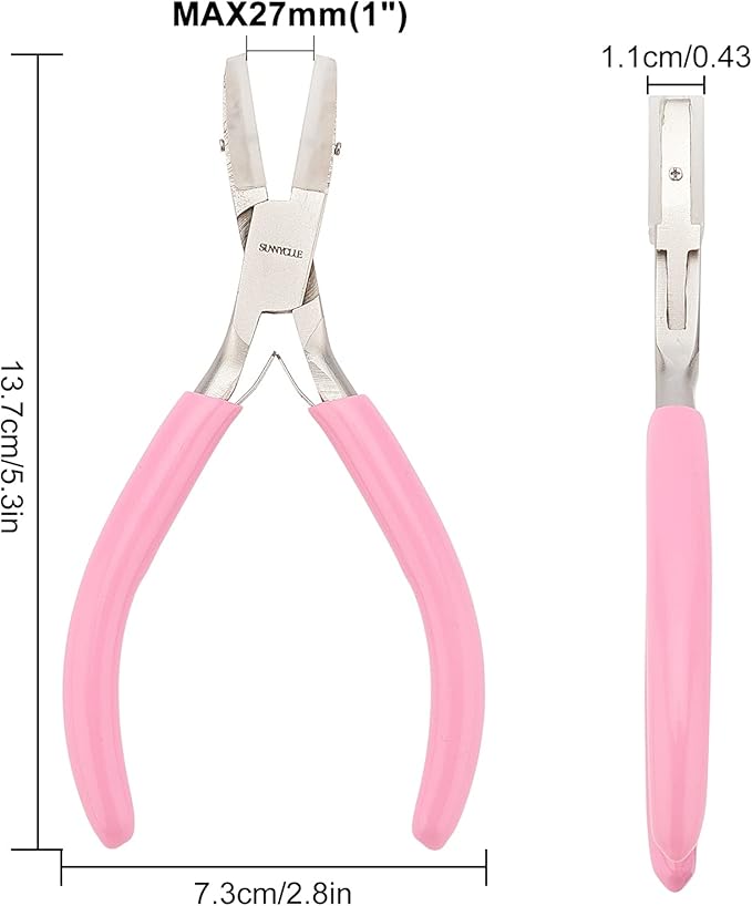 SUNNYCLUE 5.4 Inch Double Nylon Jaw Flat Nose Pliers Mini Precision Pliers Wire Forming Bending Tools for DIY Jewelry Making Hobby Projects Pink
