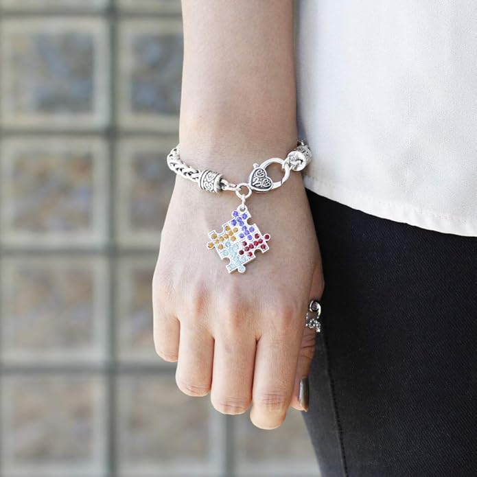 Inspired Silver - Silver Customized Charm Bracelet with Cubic Zirconia Jewelry