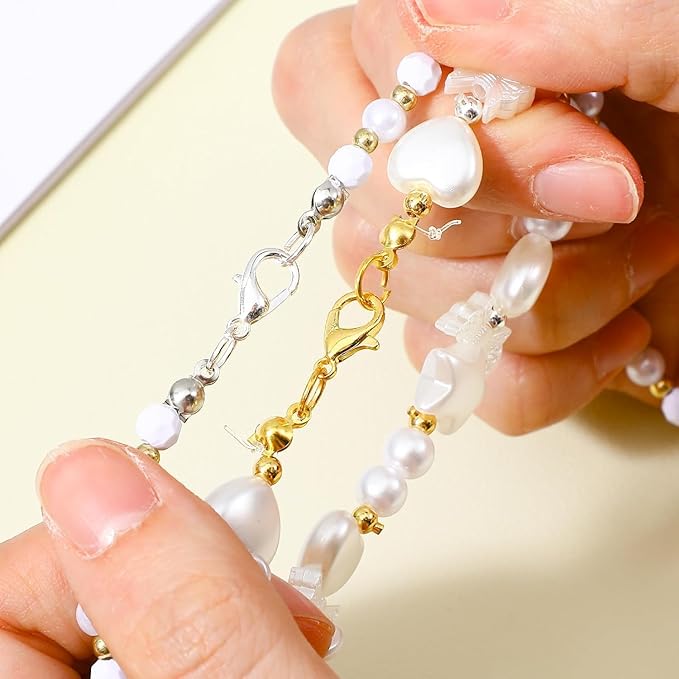 460 Pcs Bracelet Clasps and Closures Lobster Claw Clasps for Keychains Bead Tips Knot Covers Guage Open Jump Ring Brooch Necklace Bracelet DIY Set for Jewelry Making Supplies Bracelets (Gold, Silver)