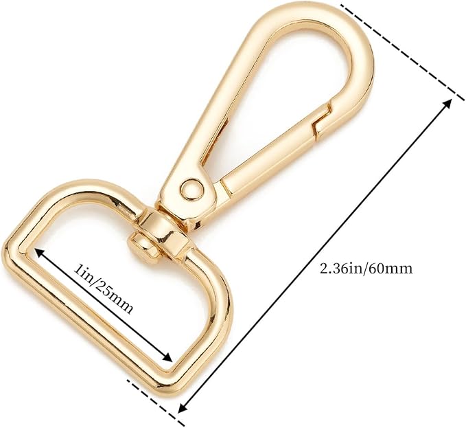 9 Pcs D Ring Swivel Lobster Claw Clasp Push Gate Snap Hooks Trigger Clips for DIY Crafts Keychain Purse Handbag Making,1 Inch Mixed