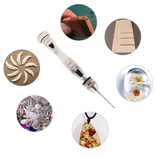 Hand Pin Vise with 20 Pcs Drill Bits, FineGood Precision Hand Drill Rotary Tool with Mini Twist Drill Bits Set for Resin Casting Molds, Jewelry Wood Plastic Making