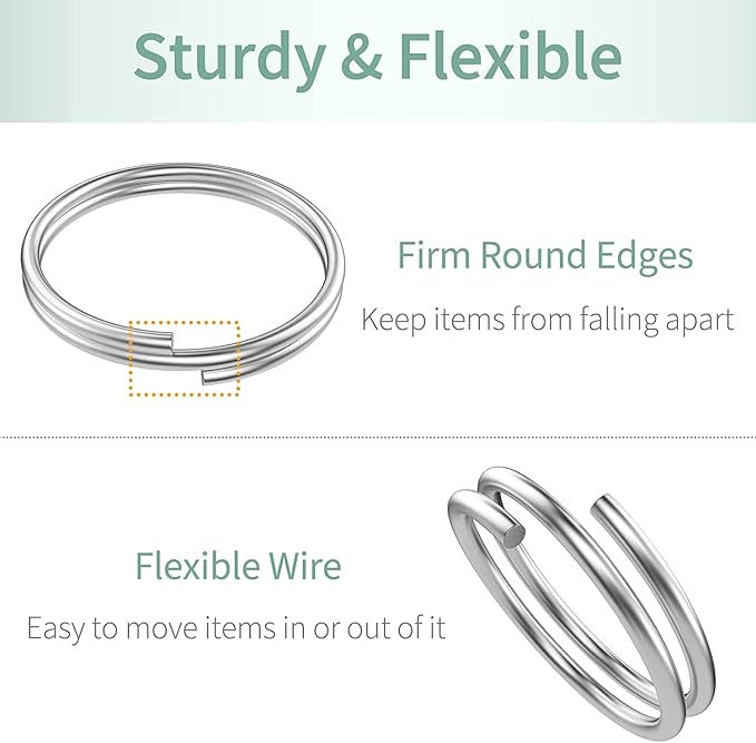 Uniclife 8 mm Metal Split Jump Rings Double Loops 500 PCS Mini Ring Connectors for Jewelry Necklaces Bracelet Earrings and Crafts Ornament