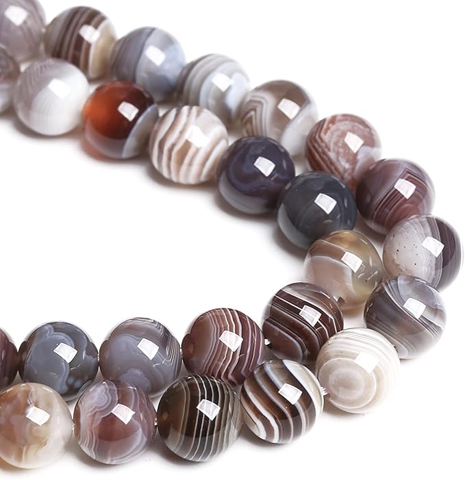 8MM 46PCS Natural Gemstone Stone Botswana Sardonyx Agate Beads for Jewelry Making DIY Bracelet