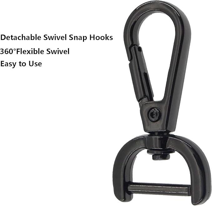 4 PCS Swivel Clasp Hooks,SAFYY Detachable Snap Hook W/Screw Bar Heavy Duty,1 Inches D Ring Swivel Lobster Claw Clasp with Screwdriver for Lanyard Bag Leather Craft Purse Hardware DIY Bag-Gunmetal
