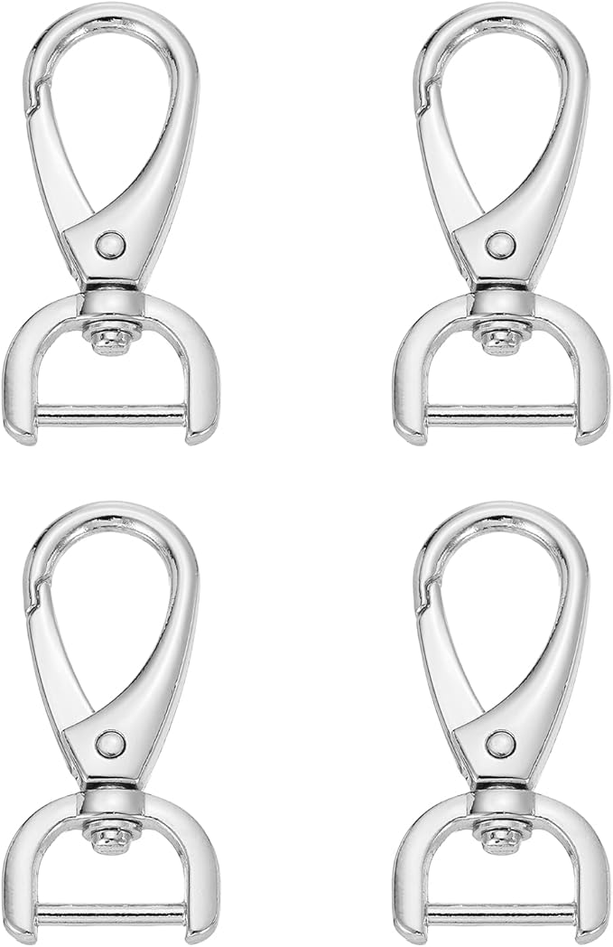 HARFINGTON 4pcs Detachable Snap Hook Swivel Clasp 5/8" (16mm) Zinc Alloy Lobster Claw Clasp for Keychain Lanyard Purse DIY Purse Strap, White