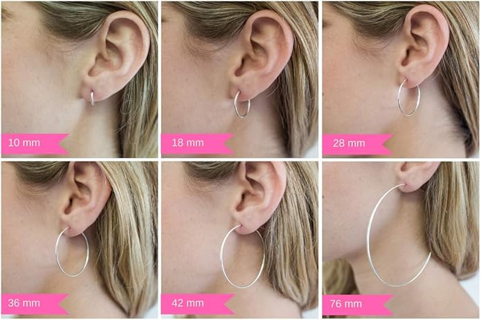 14K Yellow Gold Classic Real Hoop Earrings, (3mm Thick Tube)