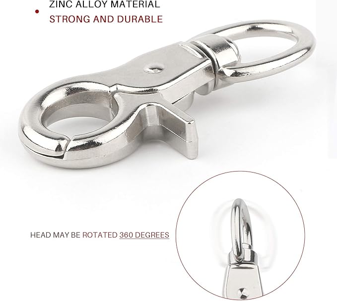 HOSUKKO 30PCS Trigger Snap Hooks,360 Degree Heavy Duty Snaps Swivel Lobster Clasps,Stainless Steel Swivel Claw Clips for Pet Cages,Dog Leash,Camera Straps,Snap Hook Purse