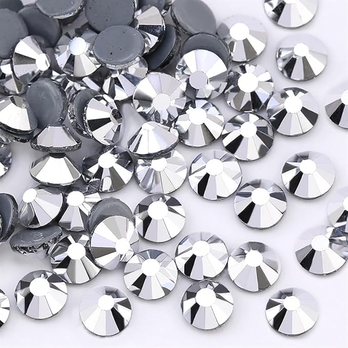 1440pcs Hotfix Rhinestones Flatback Crystal Rhinestones for Crafts Crafting Clothes Shoes DIY Decorations,4.0mm SS16, Silver Hematite