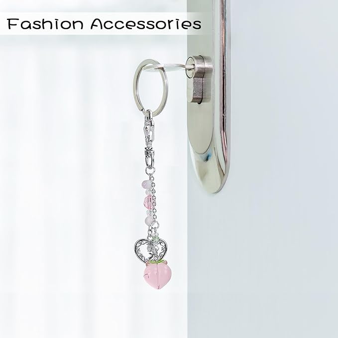 Y2K Keychain Set Heart Butterfly Pearl Flower Bag Charms,Cute Aesthetic Accessories for Women Gifts Keys Bags Purse
