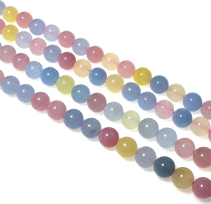 MJDCB Stone Beads 4mm 85pcs Round Morganite Color Jade Loose Gemstone Bead Charms for Jewelry Making Bracelet Necklace Earring Pendant
