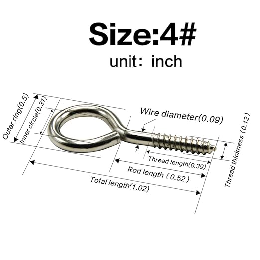 60pc Silver Zinc Plated Metal Cup Hooks, 1.03 Inch Eye Shape Screw Hooks