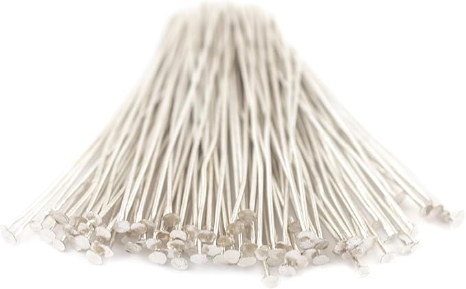 The Bead Chest Silver 21 Gauge 2 Inch Head Pins (Approx 100 Pieces)