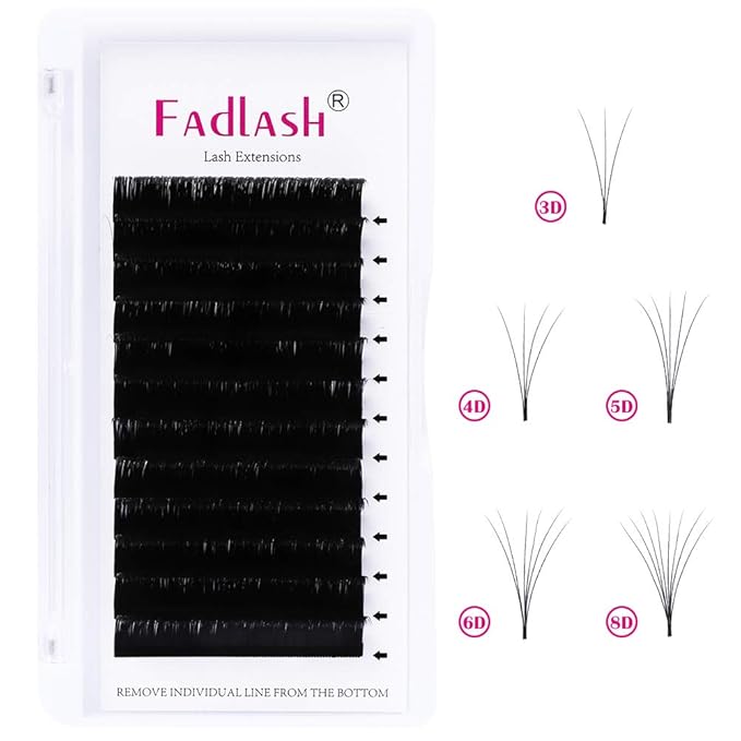 Lash Extension Easy Fan 0.03-0.10mm C D DD L Curl 8-30mm Length Volume Lash Extensions Self Fanning Eyelash Extensions Russian Lashes (0.03-DD, 13-16mm Mix)