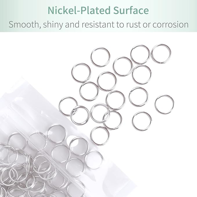 Uniclife 500 Pack 2/5 Inch Mini Split Jump Ring with Double Loops Small Metal Rings Connectors for Jewelry Necklaces Bracelets Earrings Crafts Ornaments and DIY Arts