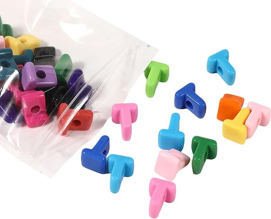 40 PCS Letter Beads 3D Acrylic 21mm x 14mm T Loose for Jewelry Making Bracelet Necklaces Keychain Phone Bag Chain Key Chains(Mixed Color T)