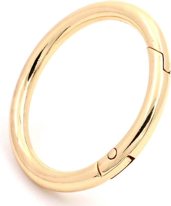 BIKICOCO 1-1/2'' Round Spring Gate O-Ring Clasp Push Snap Hook Belt Hardware Loop, for Handbags, Keys