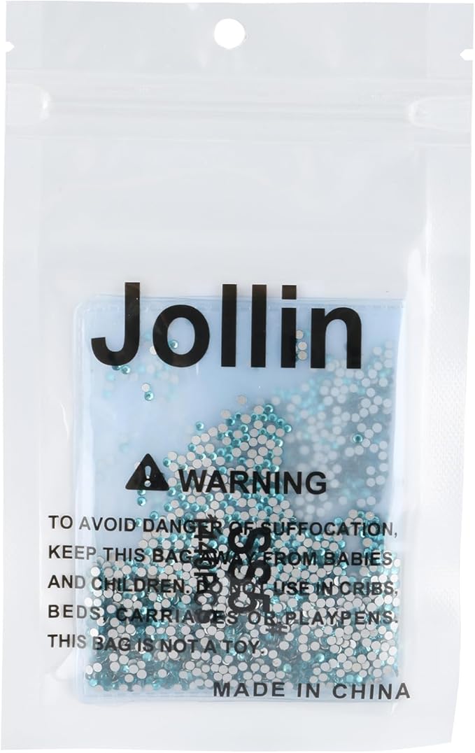 Jollin Glue Fix Crystal Flatback Rhinestones Glass Diamantes Gems for Crafting Nail Art Crafts Decorations Clothes Shoes 1.8mm (ss5 2880pcs, Aquamarine)