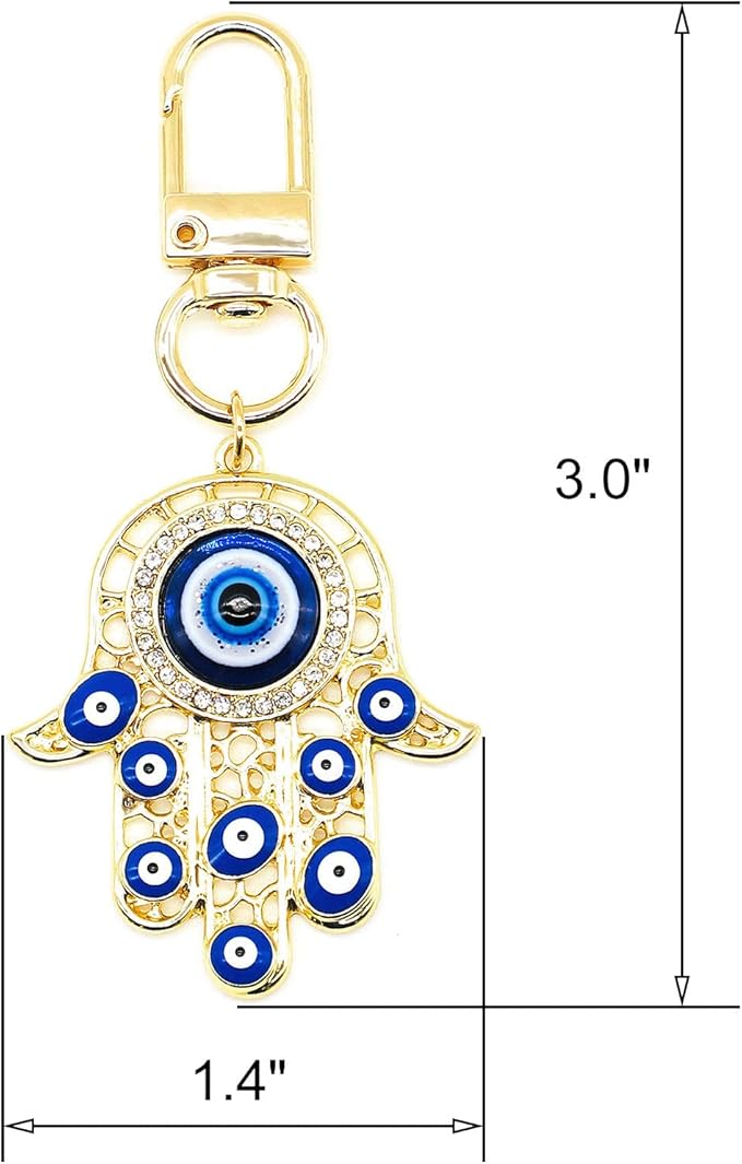 Evil Eye Keychain Hamsa Hand keychain Protection Charm for Men Women Car Key Ring Bag Purse Accessories