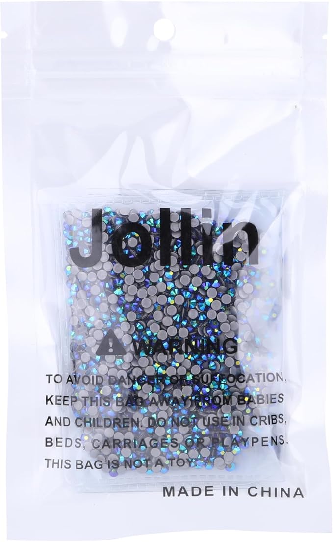 Hot Fix Crystal Flatback Rhinestones Glass Diamantes Gems 2.8mm(10ss 2880pcs, Jet AB)