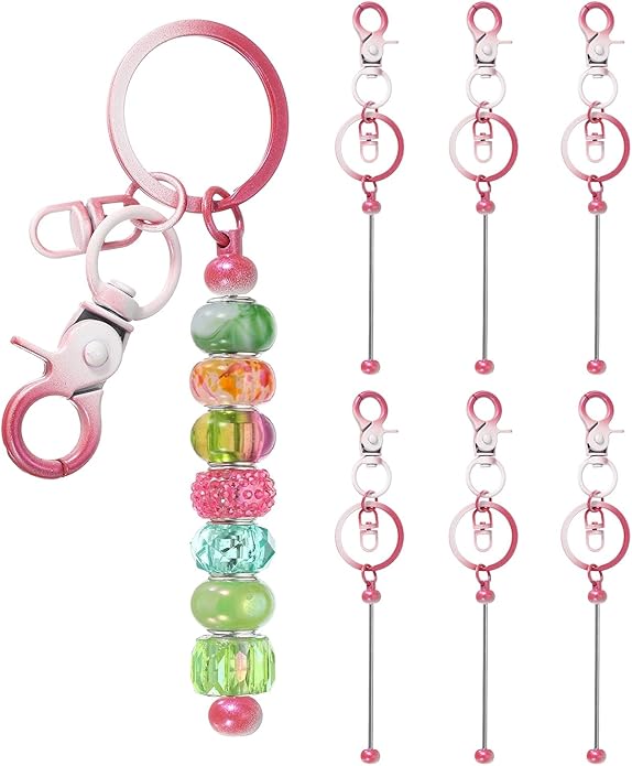 uxcell Beadable Keychain, Keychain Making Supplies, Blank Bead Metal Chain Bars for DIY Crafts Jewelry Making Gift