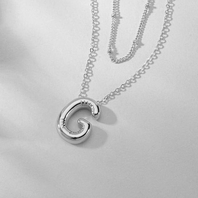 PANSHI Gold Initial Necklaces Gifts for Teen Girls Women Girlfriend Teen Girl Gifts Trendy Stuff Layered Bubble Letter Necklace Gold Jewelry Birthday Gift