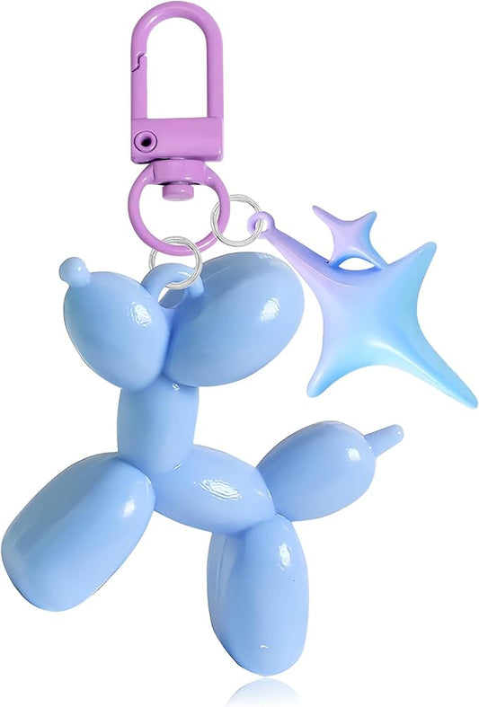 LAEKOU Cute Star Balloon Dog Keychain, Y2K Bag Charms Keychains Accessories for Women, Aesthetic Key Chain