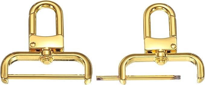 PATIKIL 1.5 Inch Swivel Clasp Hooks, 2 Pcs Detachable Snap Hook with Screw Bar, Swivel Lobster Claw Clasps for Bag Strap Replacement Purse Lanyard DIY Craft Hardware, Gold