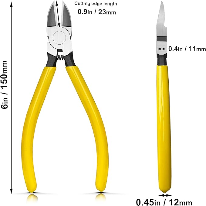 6 Inch Wire Cutters - Ultra Sharp Side Cutting Pliers with Spring, Flush Cutter for Jewelry Making & Electrical Work | Crafting, DIY, Precision Work Tool