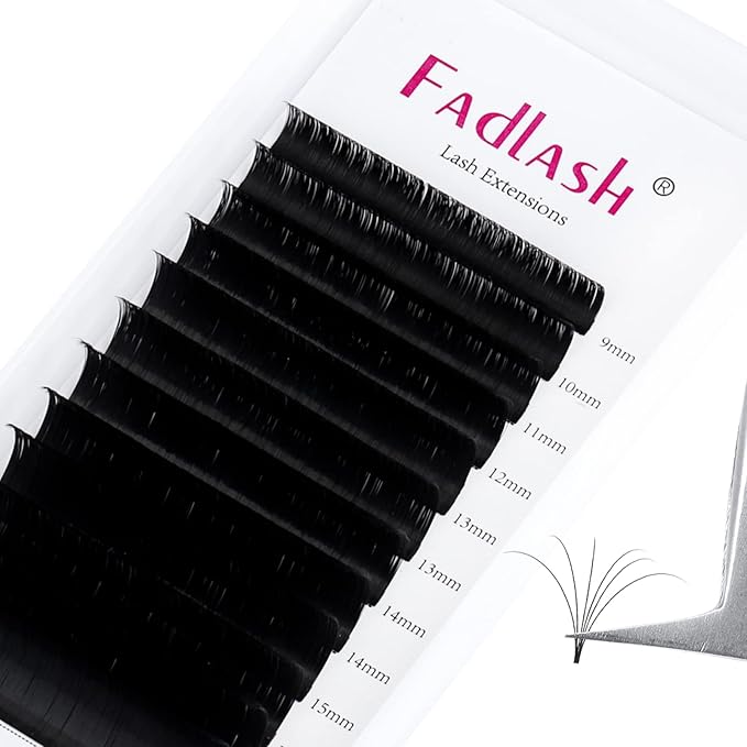Mega Volume Lash Extensions 0.03-0.10mm C D CC DD L Curl 8-30mm Length Easy Fan Volume Lashes Self Fanning Eyelash Extensions 2D-20D (0.05-CC, 9-17mm Mix)