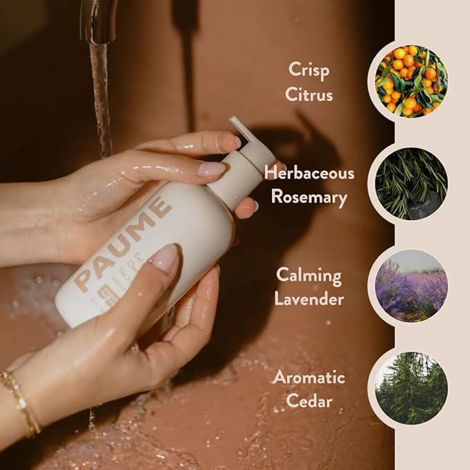 PAUME Exfoliating Hand Cleanser, Silicon Free, Paraben Free, Vegan, Exfoliating Soap with Essential Oils, Hydrating Hand Soap for Gentle Cleanse (3 Fl Oz)