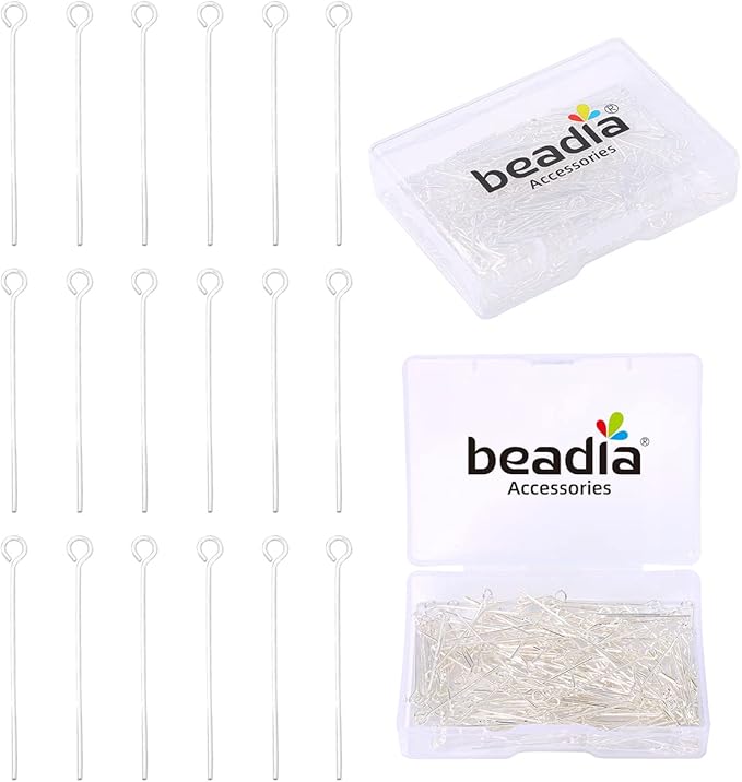 Silver Plated Open Eye Pins Non Tarnish 25mm 200pcs for Jewelry Making Findings